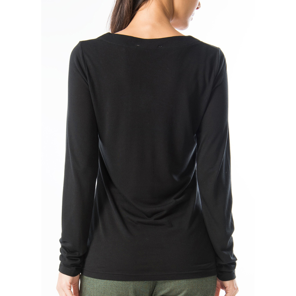 Skunkfunk | Black Long Sleeve Sheer Panel Top - Picture 4 of 4